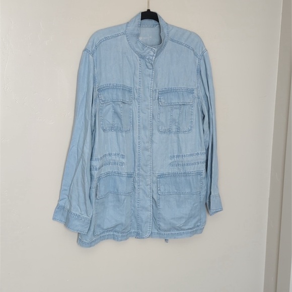 GAP Light Blue Tencel Denim Relaxed Utility Jacket XL - Picture 7 of 12